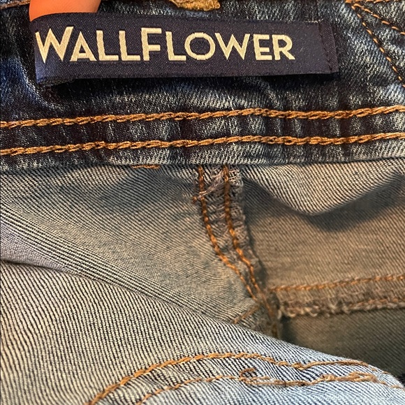 Youth sz Small Wallflower Blue Bib Overall Jeans adjustable shoulder straps - Picture 2 of 13